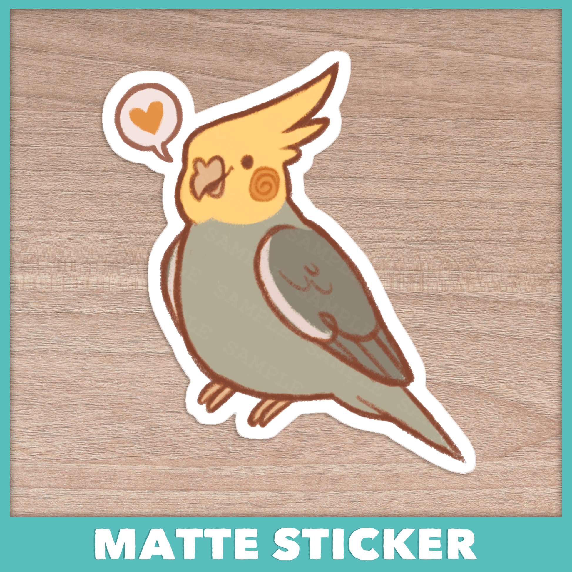 Cockatiel Heart Sticker