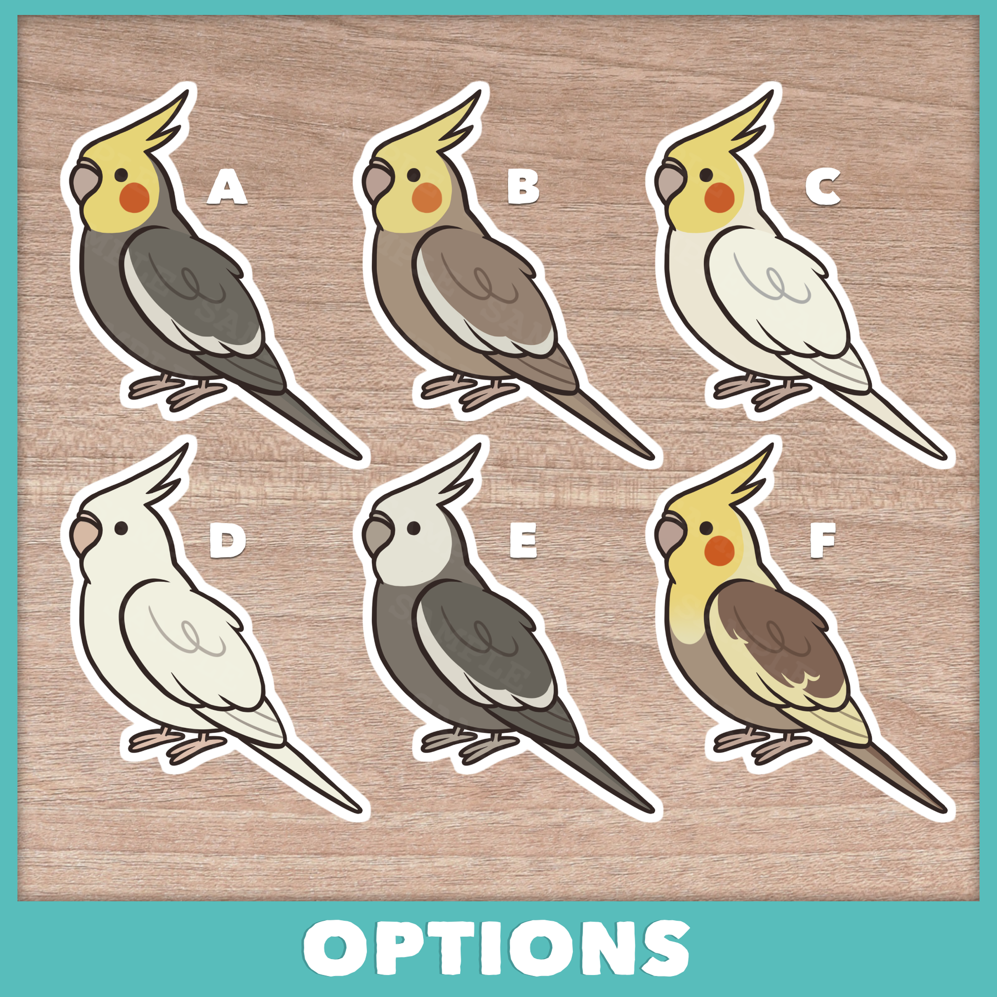 Cockatiel (Cuties) Stickers