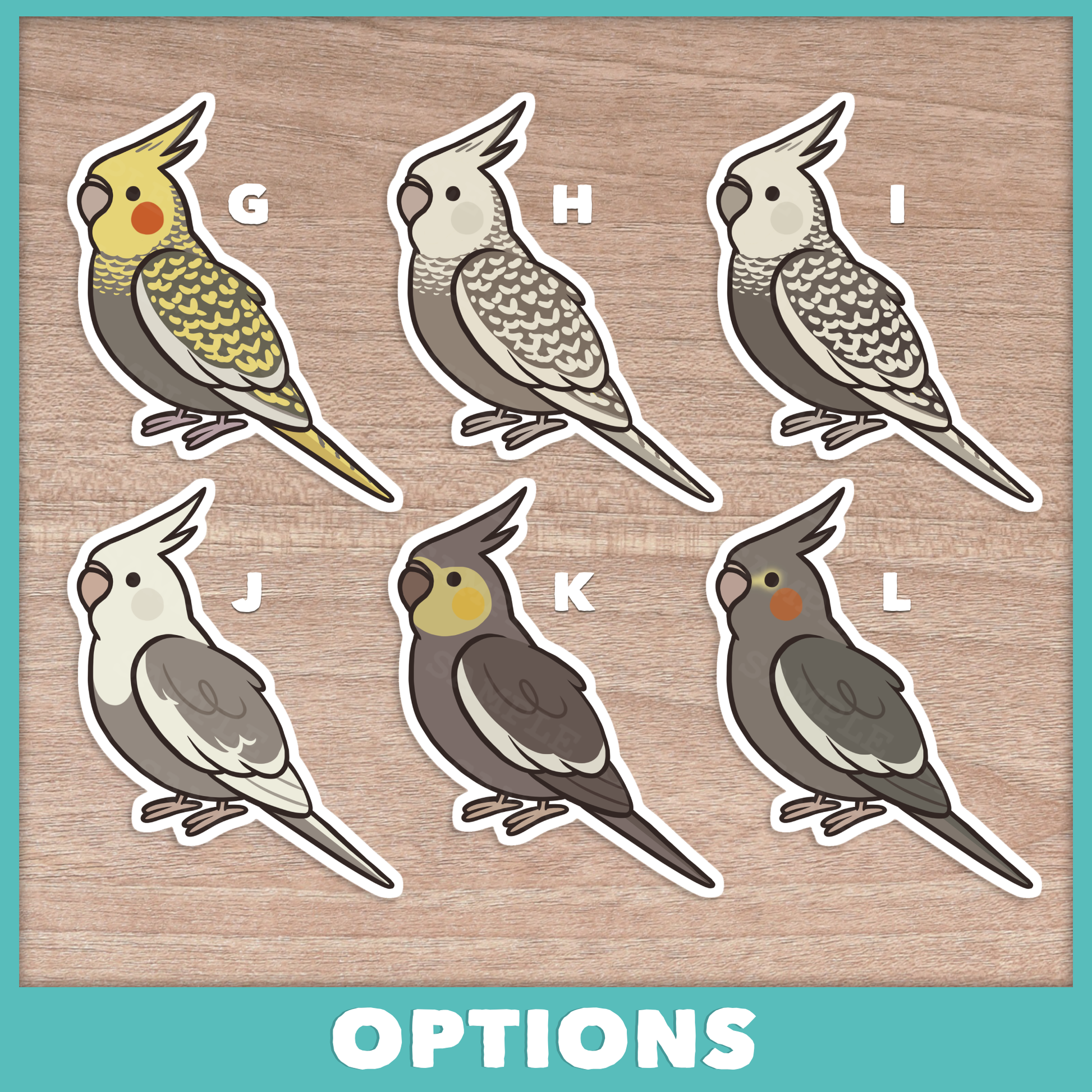 Cockatiel (Cuties) Stickers