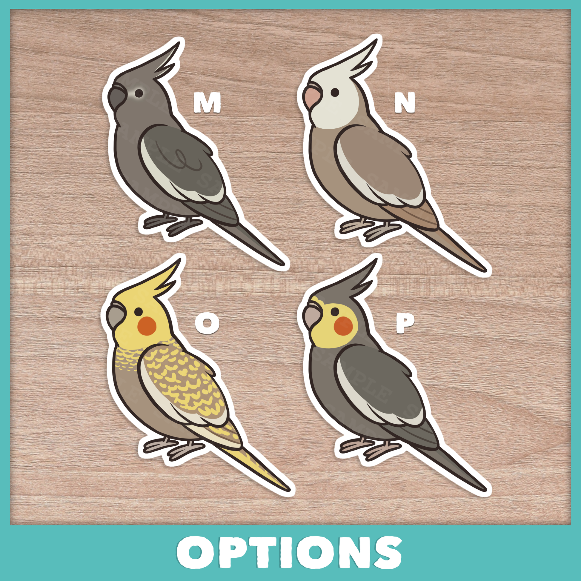 Cockatiel (Cuties) Stickers