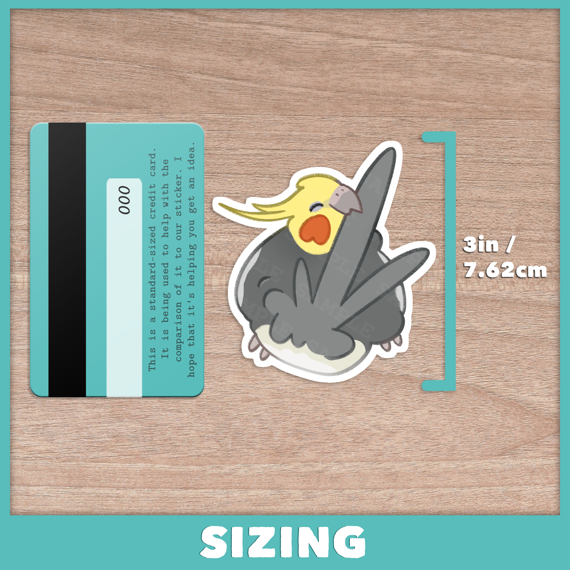 Cockatiel Tail Zip Sticker