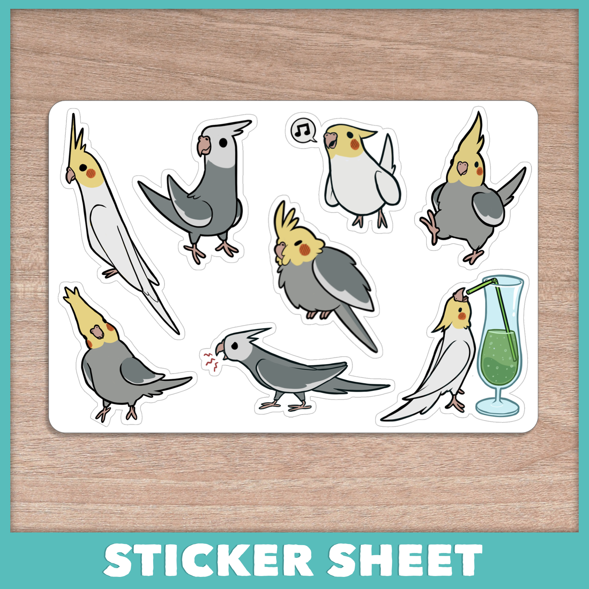 Cockatiel Sticker Sheet