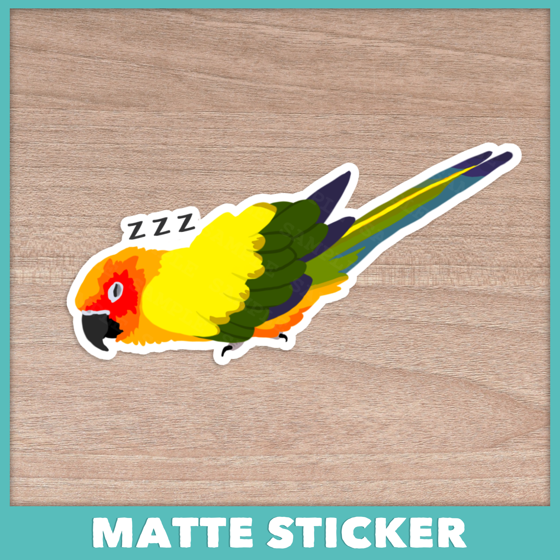 Sleepy Sun Conure Sticker