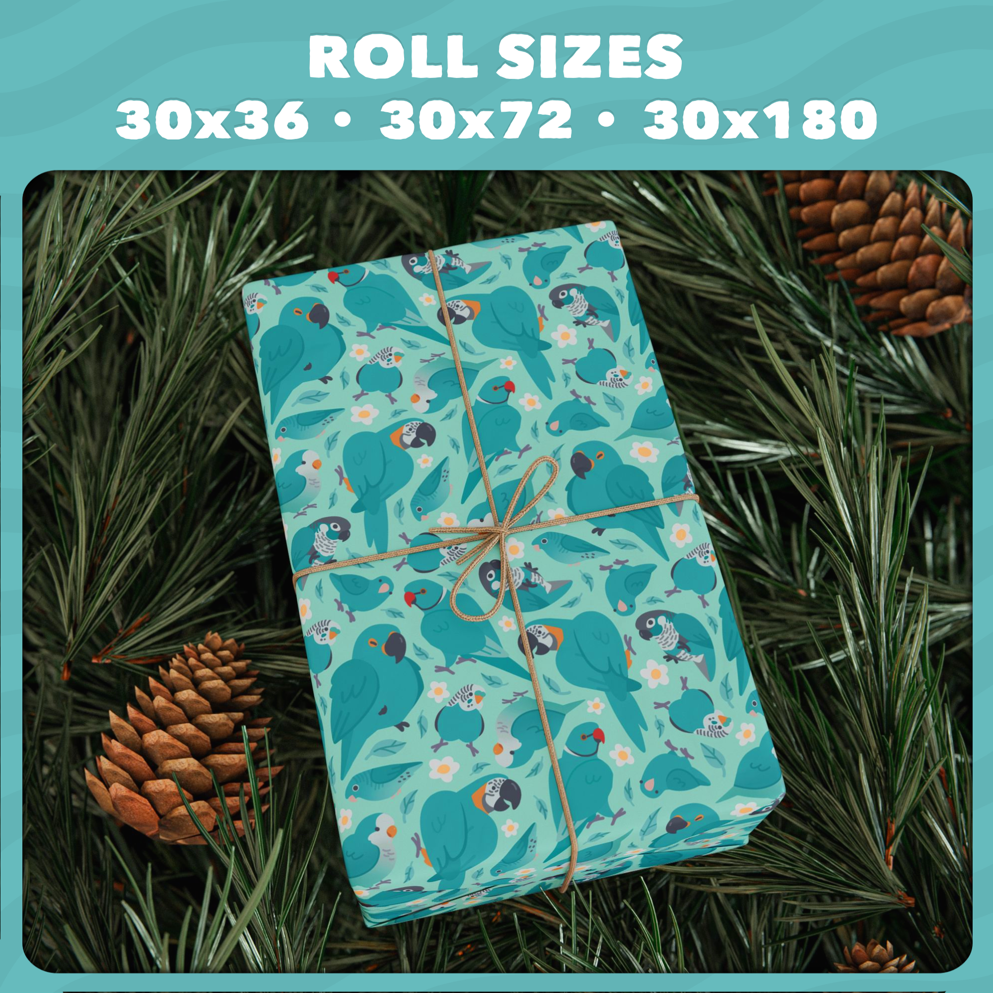 Blue Parrot Pattern Wrapping Paper