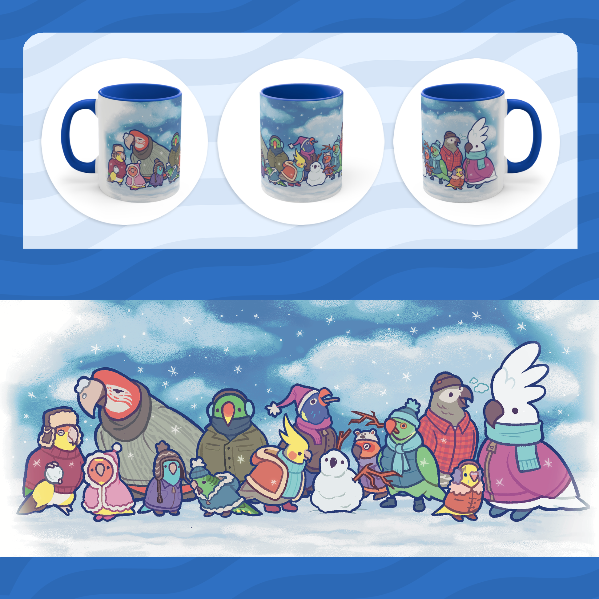 A Squawking Good Snow Day (Parrot-themed Christmas/Winter) 11oz Mug