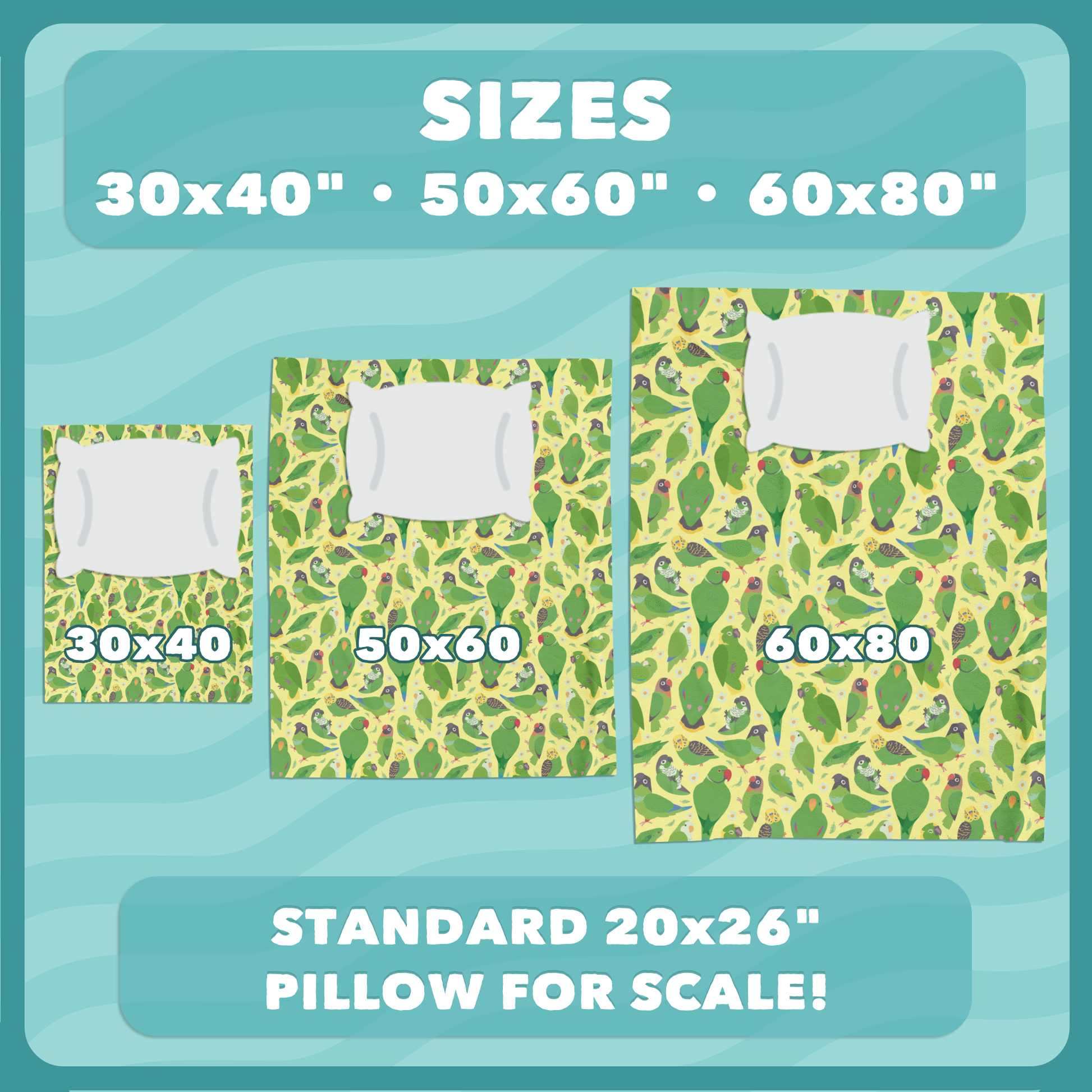 Green Parrot Pattern Plush Blanket