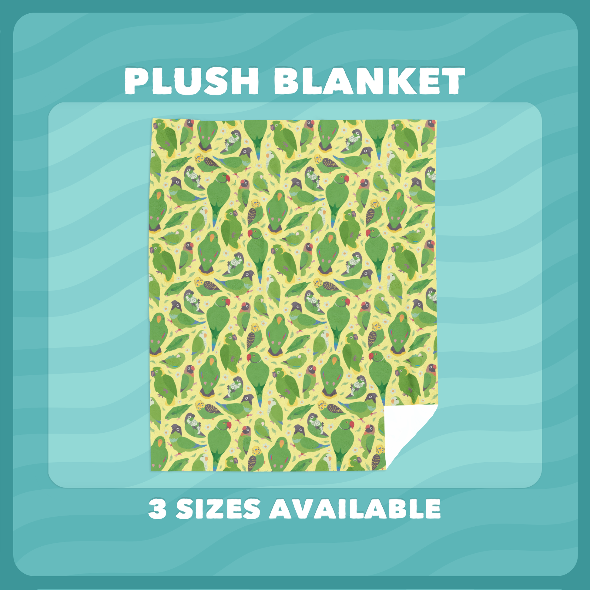 Green Parrot Pattern Plush Blanket