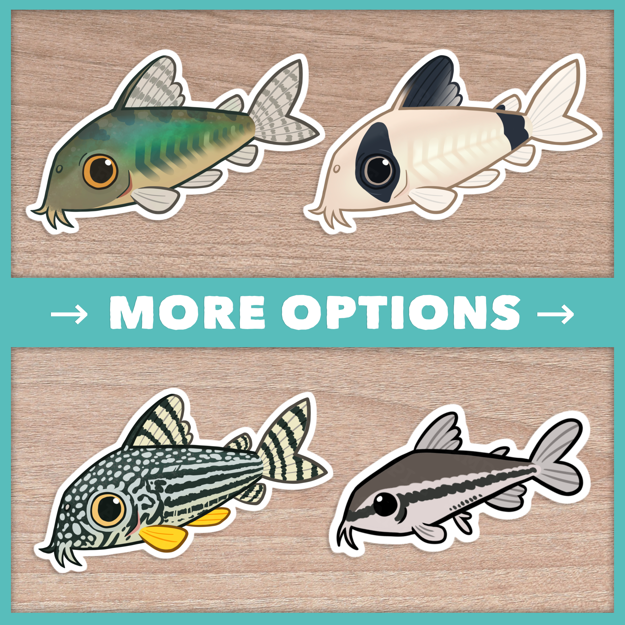 Corydoras Catfish (Cuties) Stickers