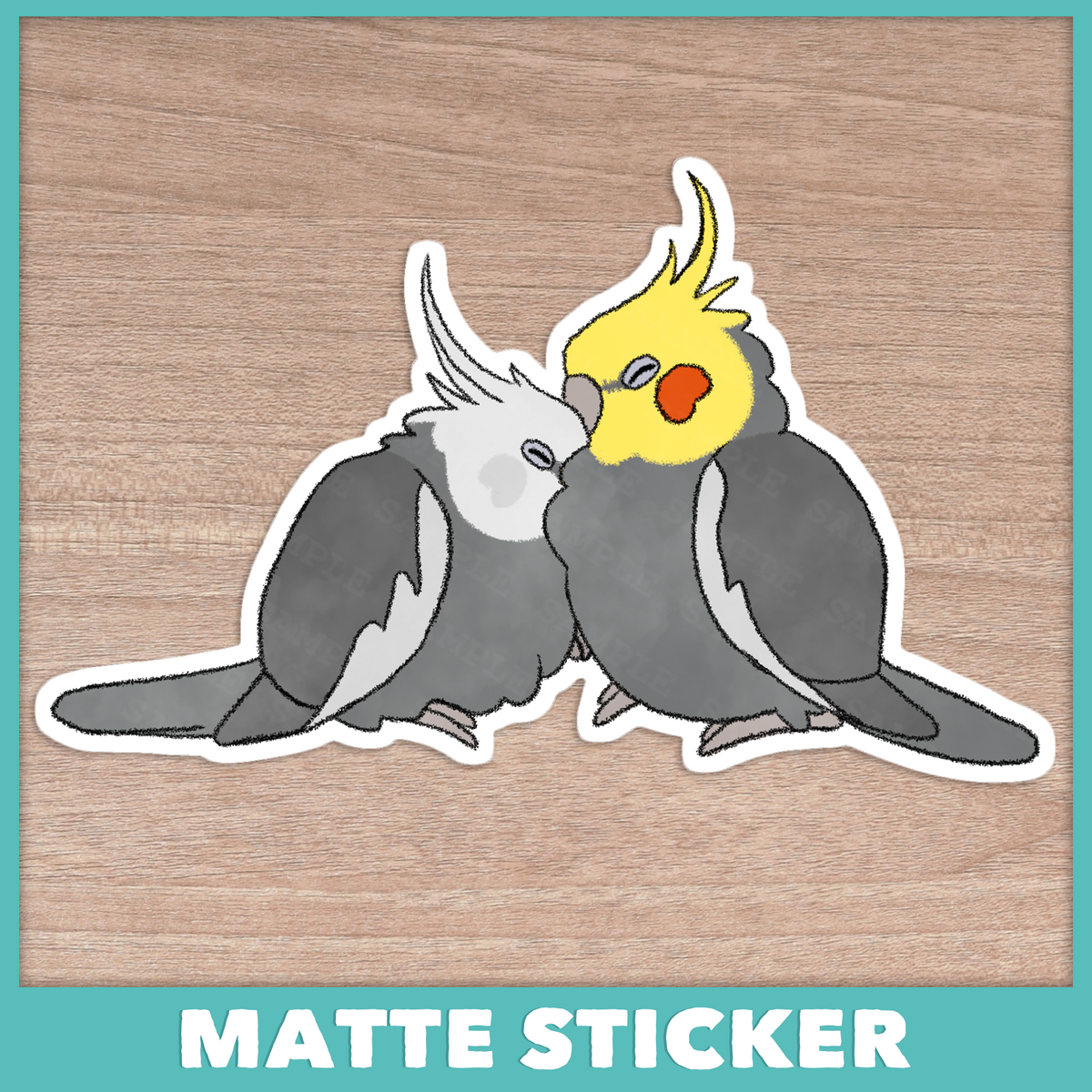 Cuddly Cockatiels Sticker