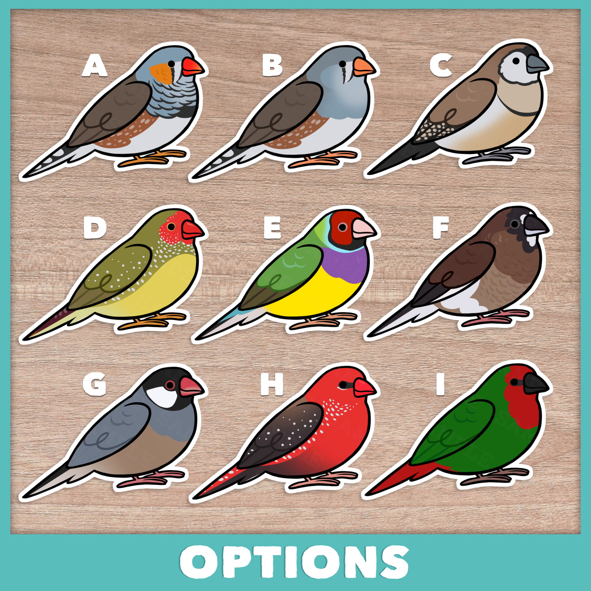 Finch (Cuties) Stickers