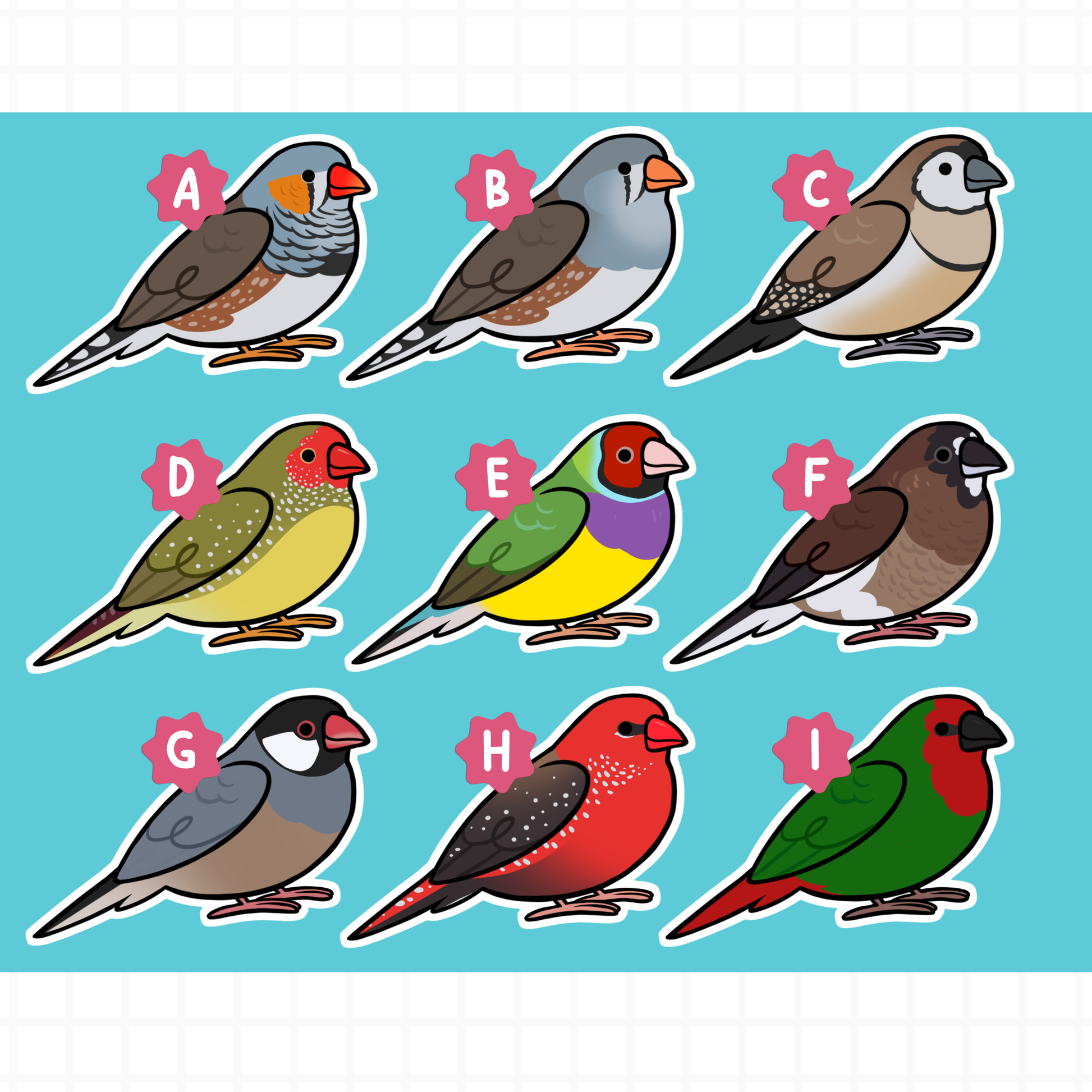 Finch (Cuties) Stickers