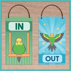 In/Out of Cage Door Hanger (Budgie) - 2025 Version!