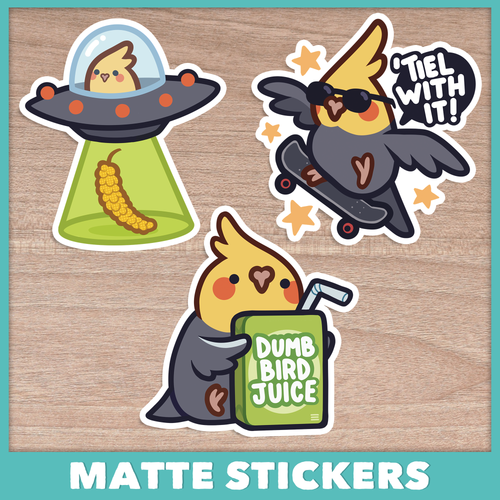 Cute Funny Cockatiel Stickers