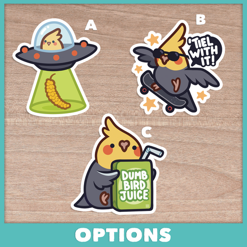 Cute Funny Cockatiel Stickers