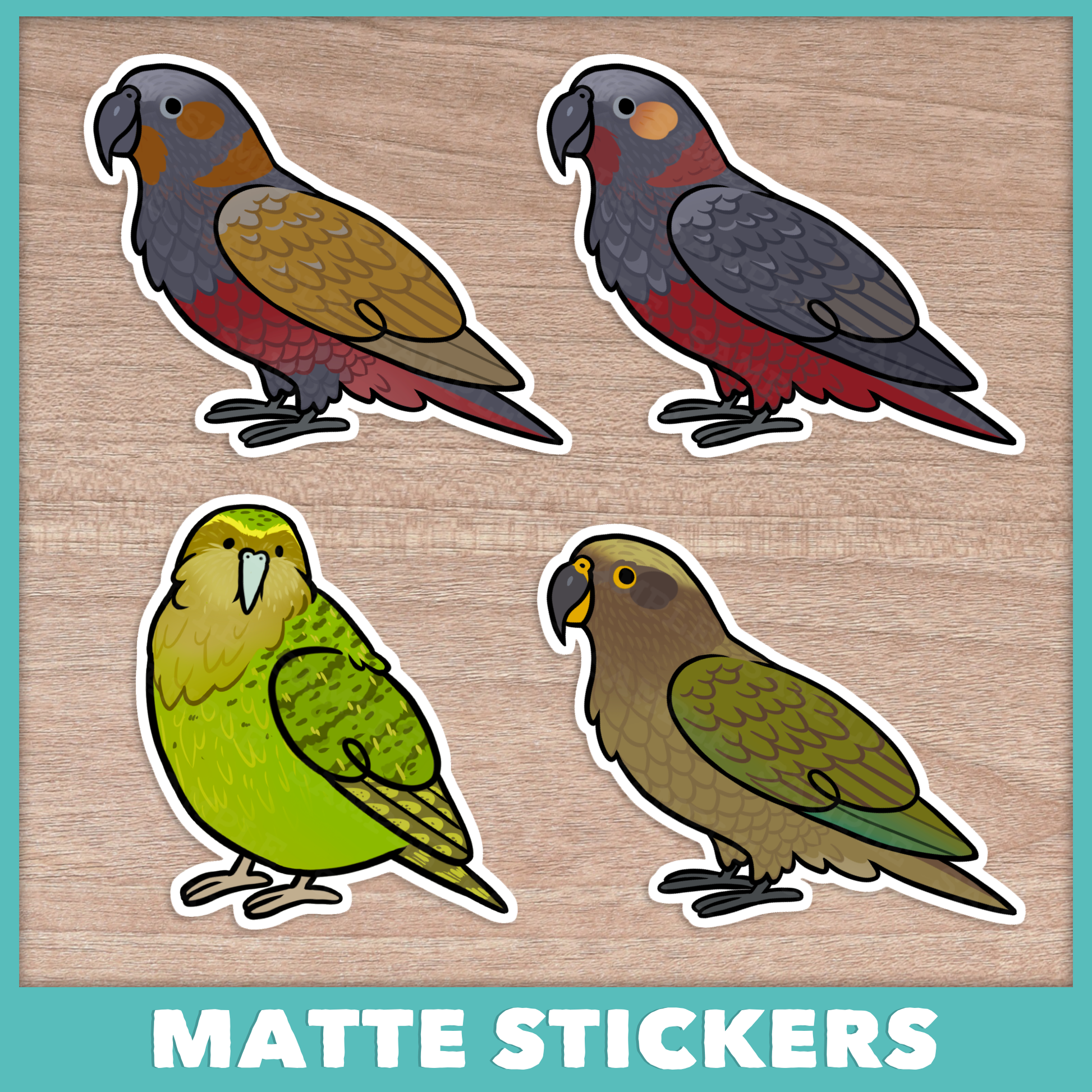New Zealand Parrots Stickers