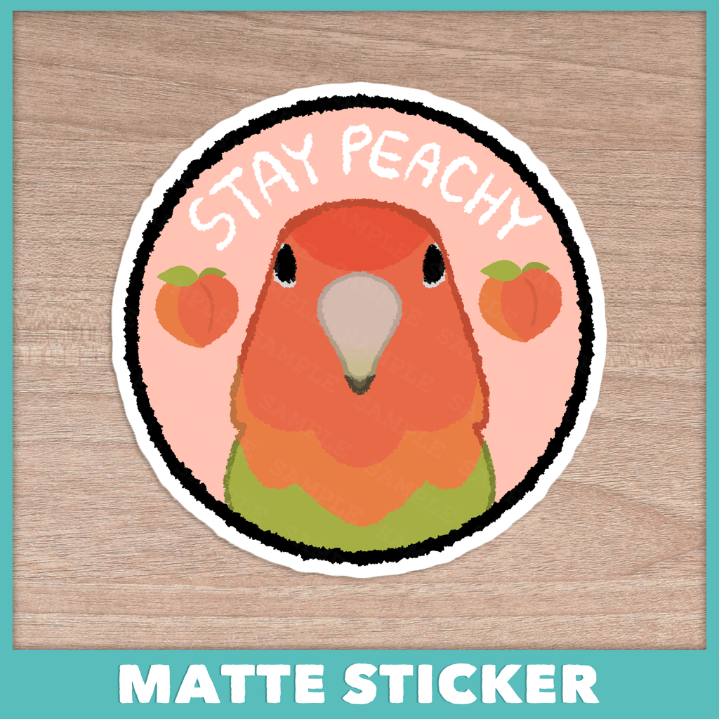 Stay Peachy Lovebird Sticker