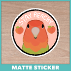 Stay Peachy Lovebird Sticker