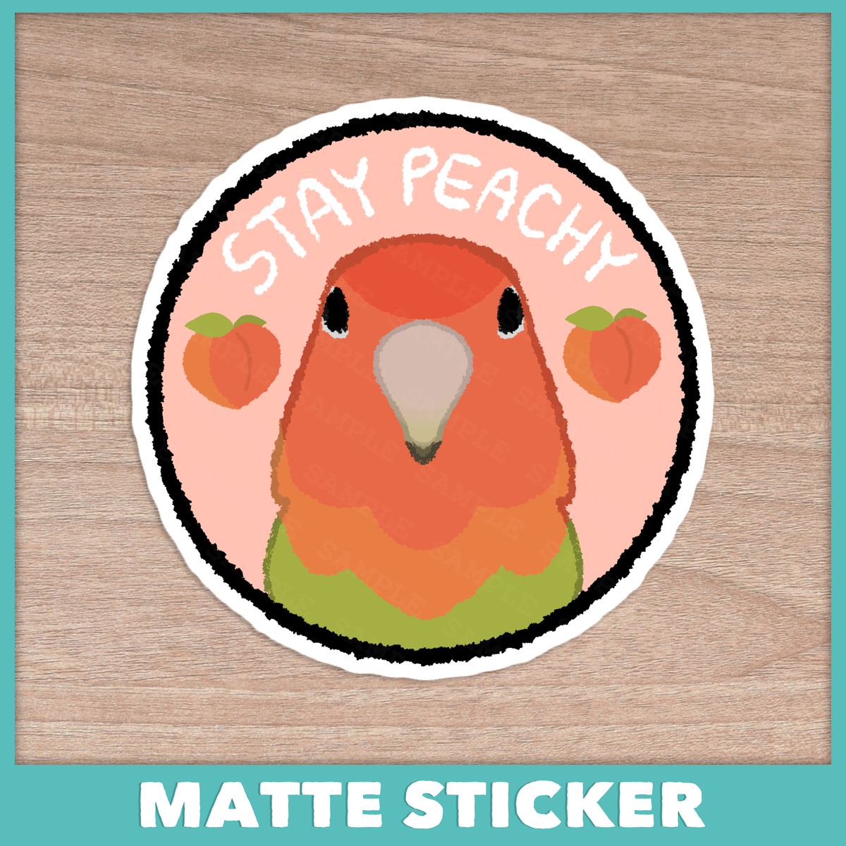 Stay Peachy Lovebird Sticker