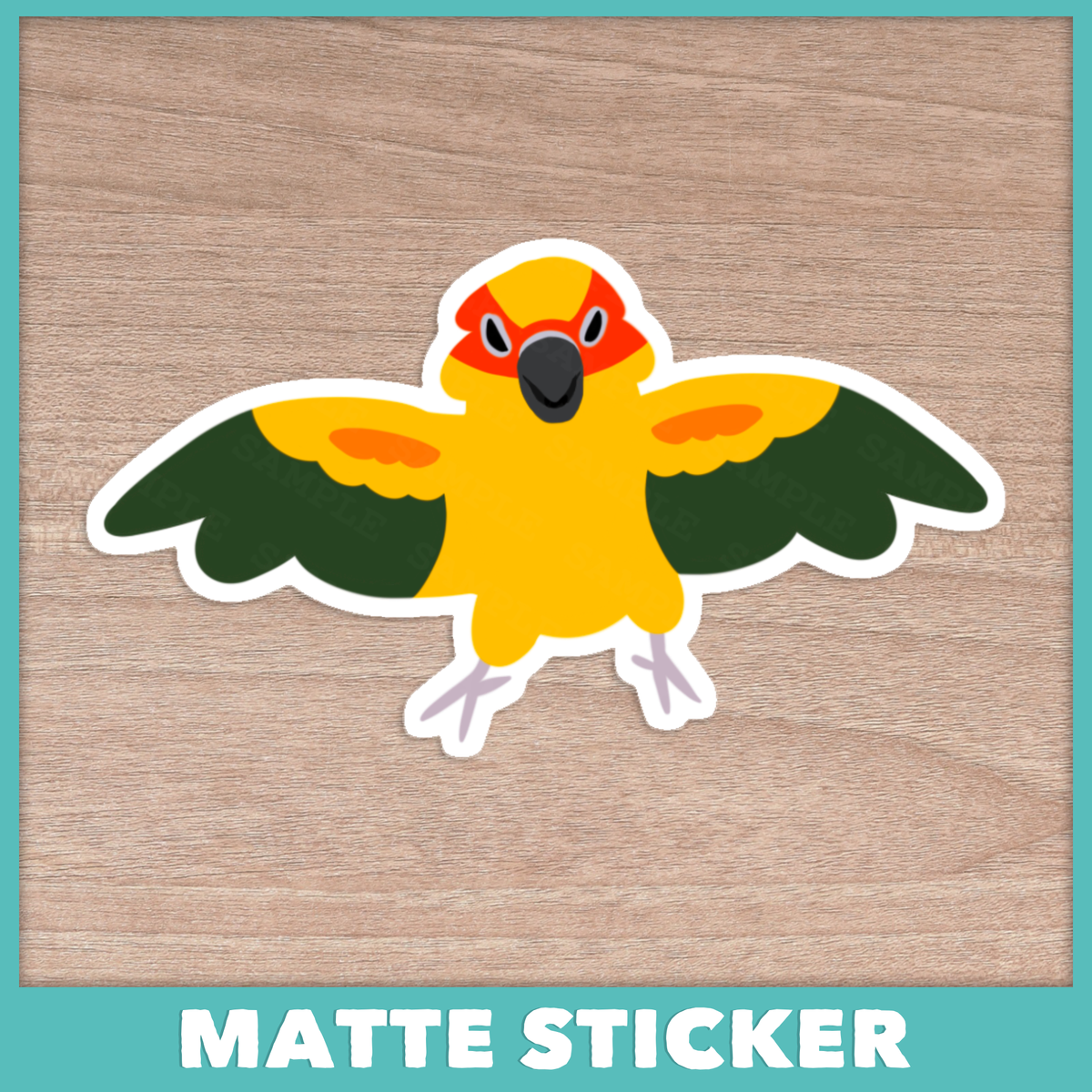 Angy Sun Conure Sticker – Fish & Chirps