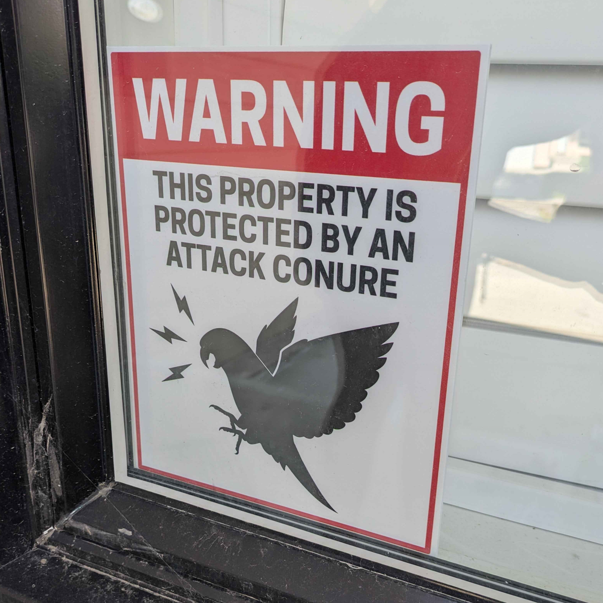 Attack Conure Posterboard Sign