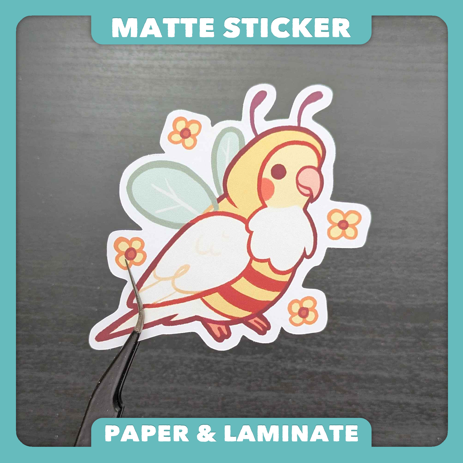 Bee Costume Cockatiel Sticker