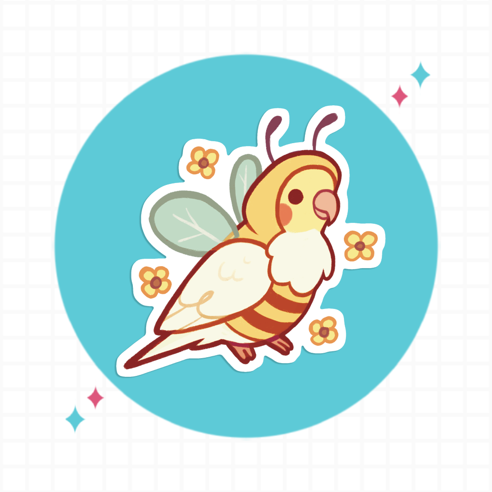 Bee Costume Cockatiel Sticker