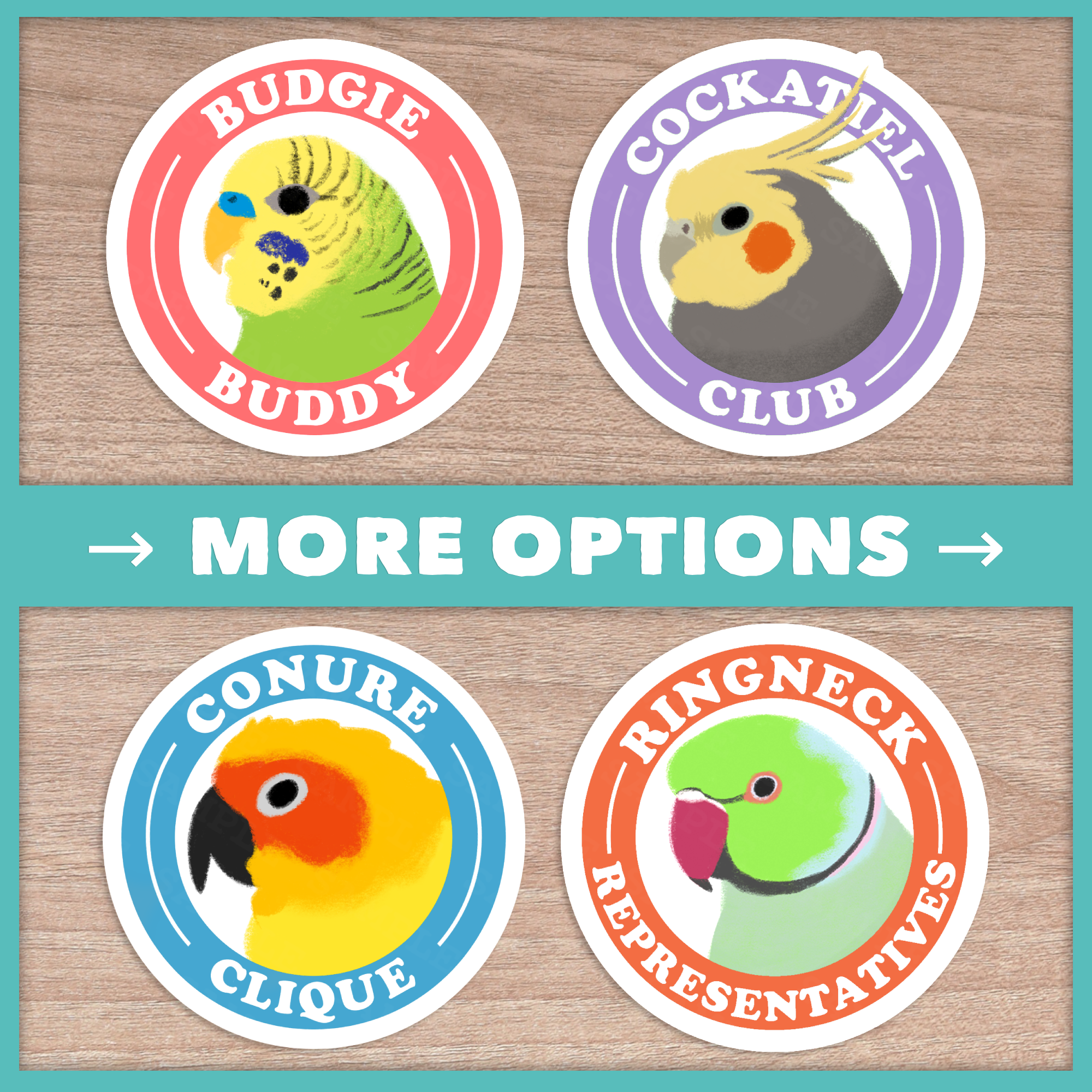 Parrot Species Club Stickers