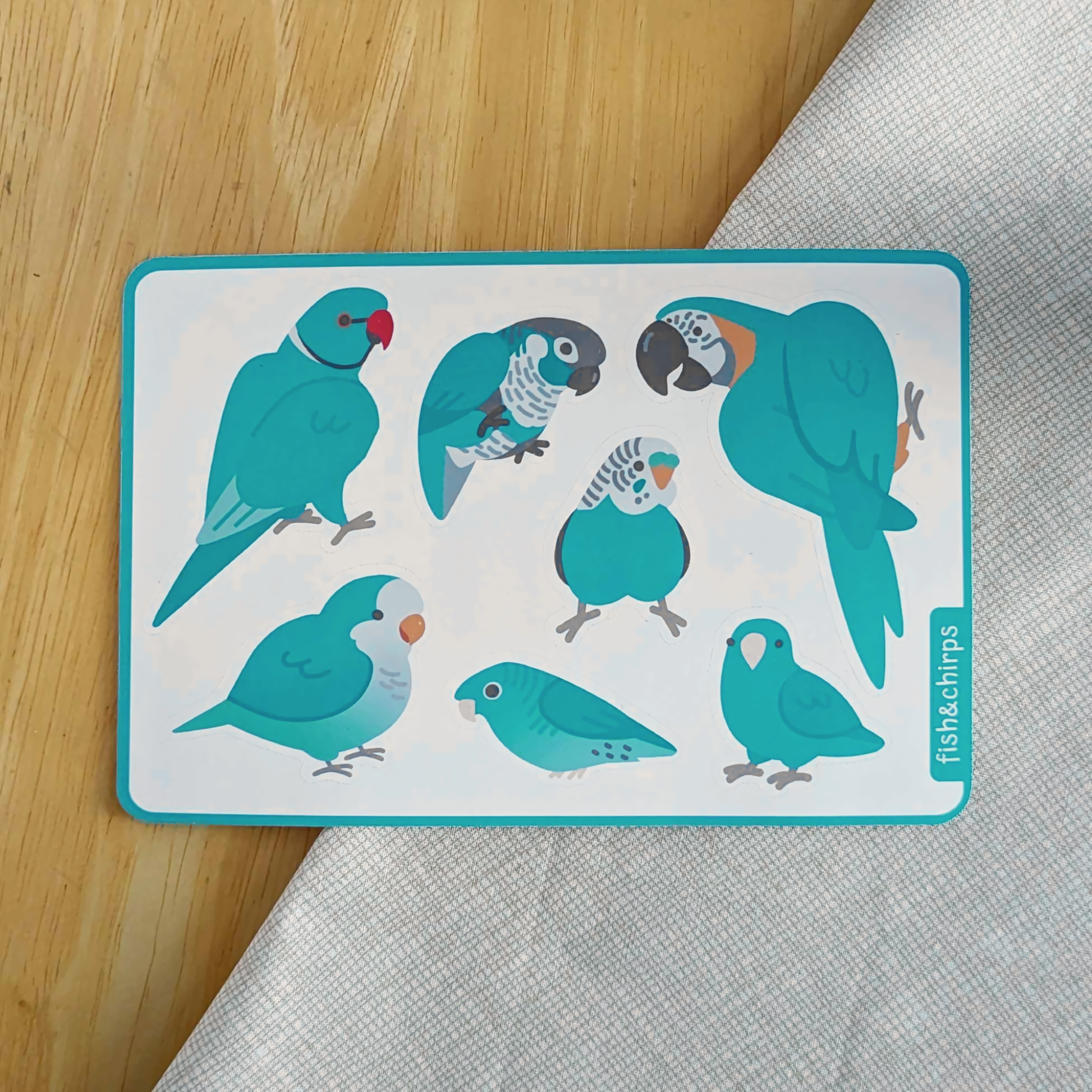 Blue Parrots Sticker Sheet