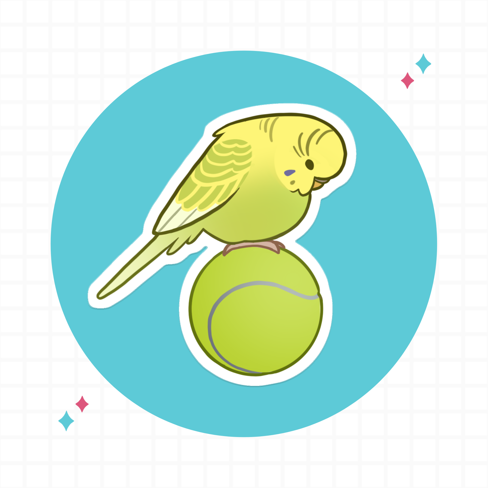 Budgie Balance Sticker