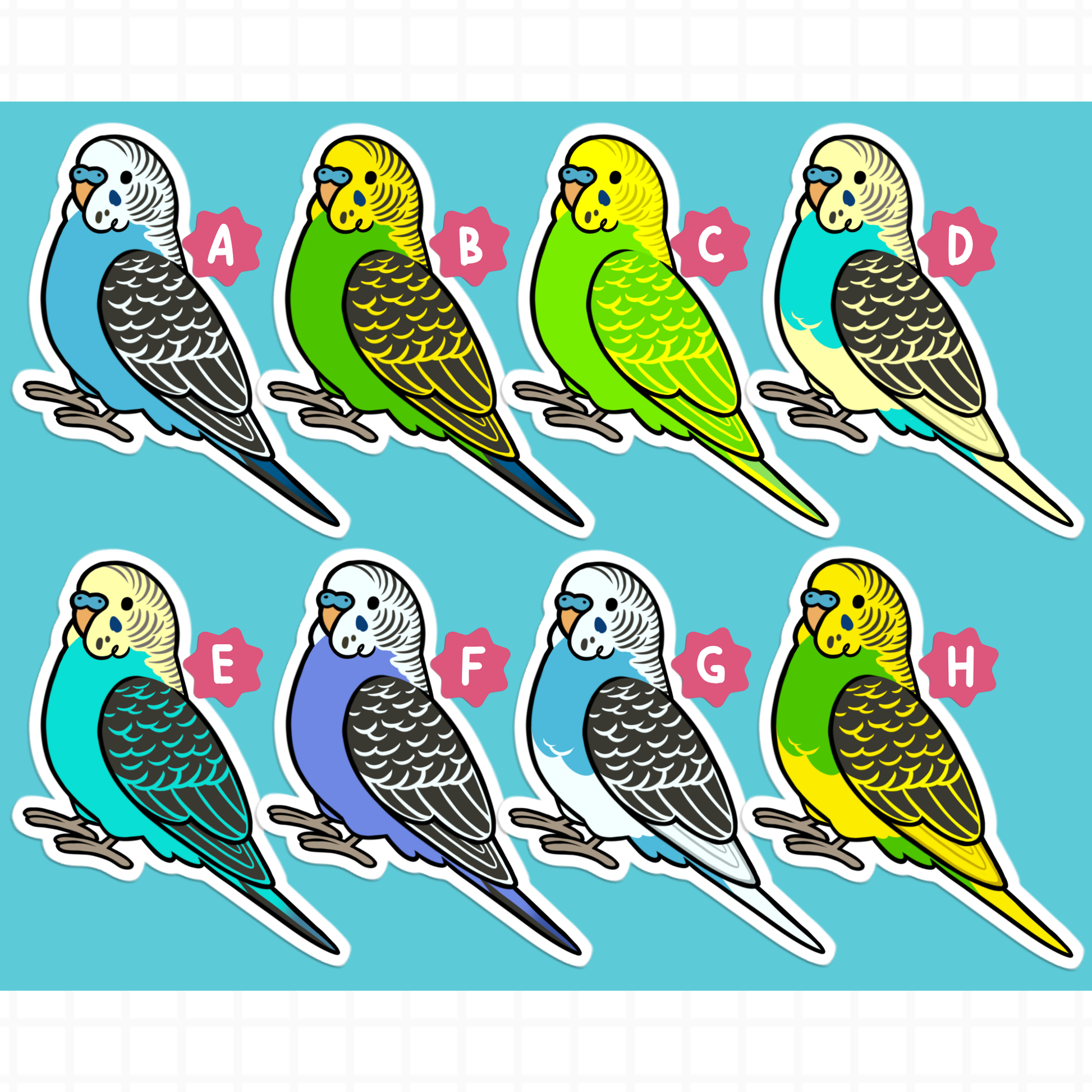 Budgie (Cuties) Stickers
