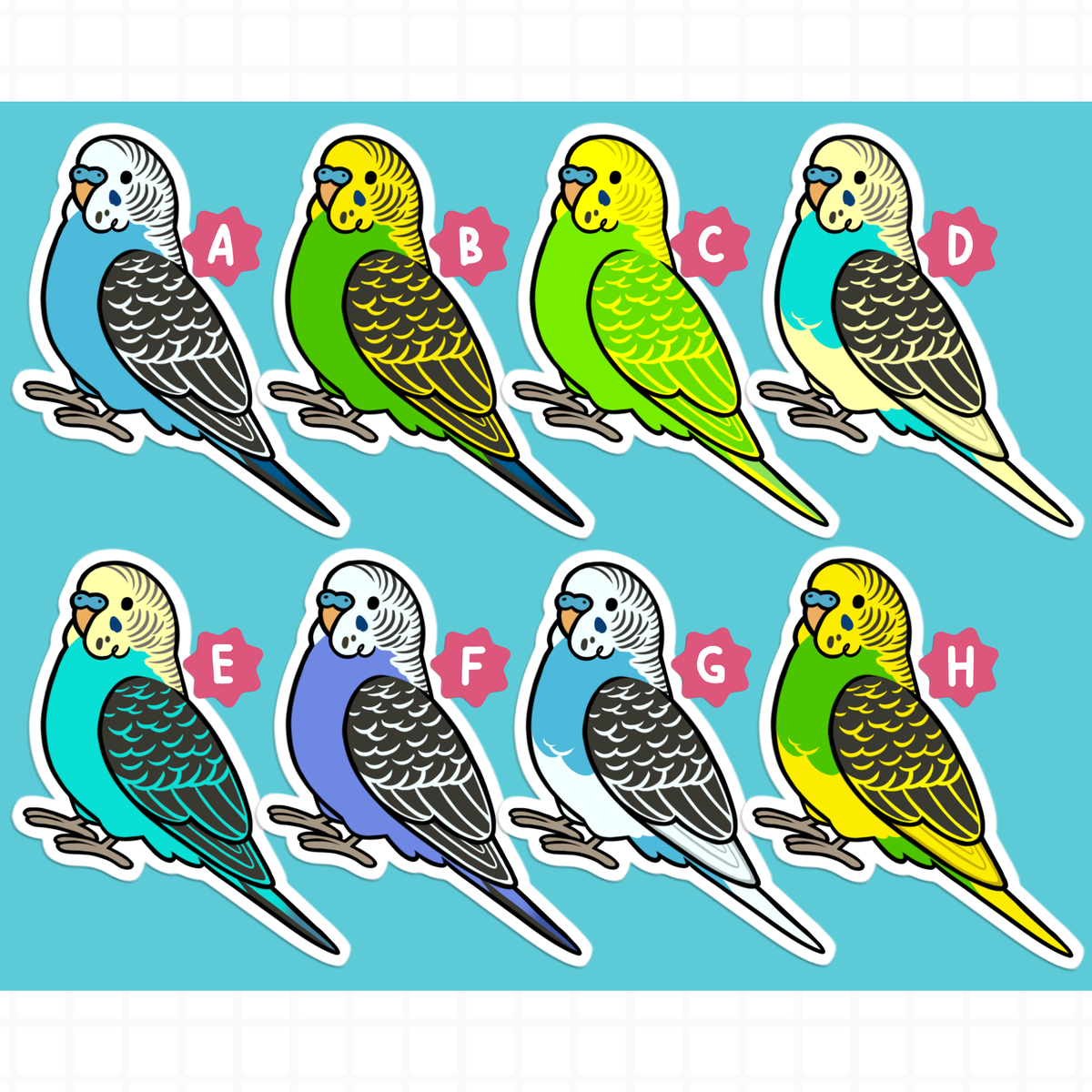 Budgie (Cuties) Stickers