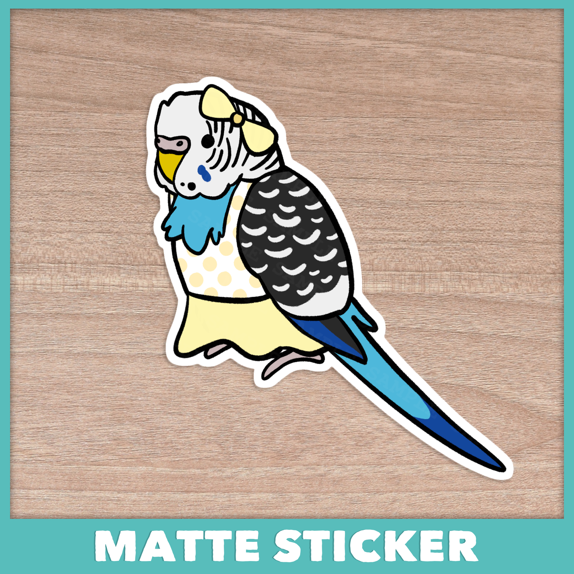 Dressed-up Budgie Girl Sticker