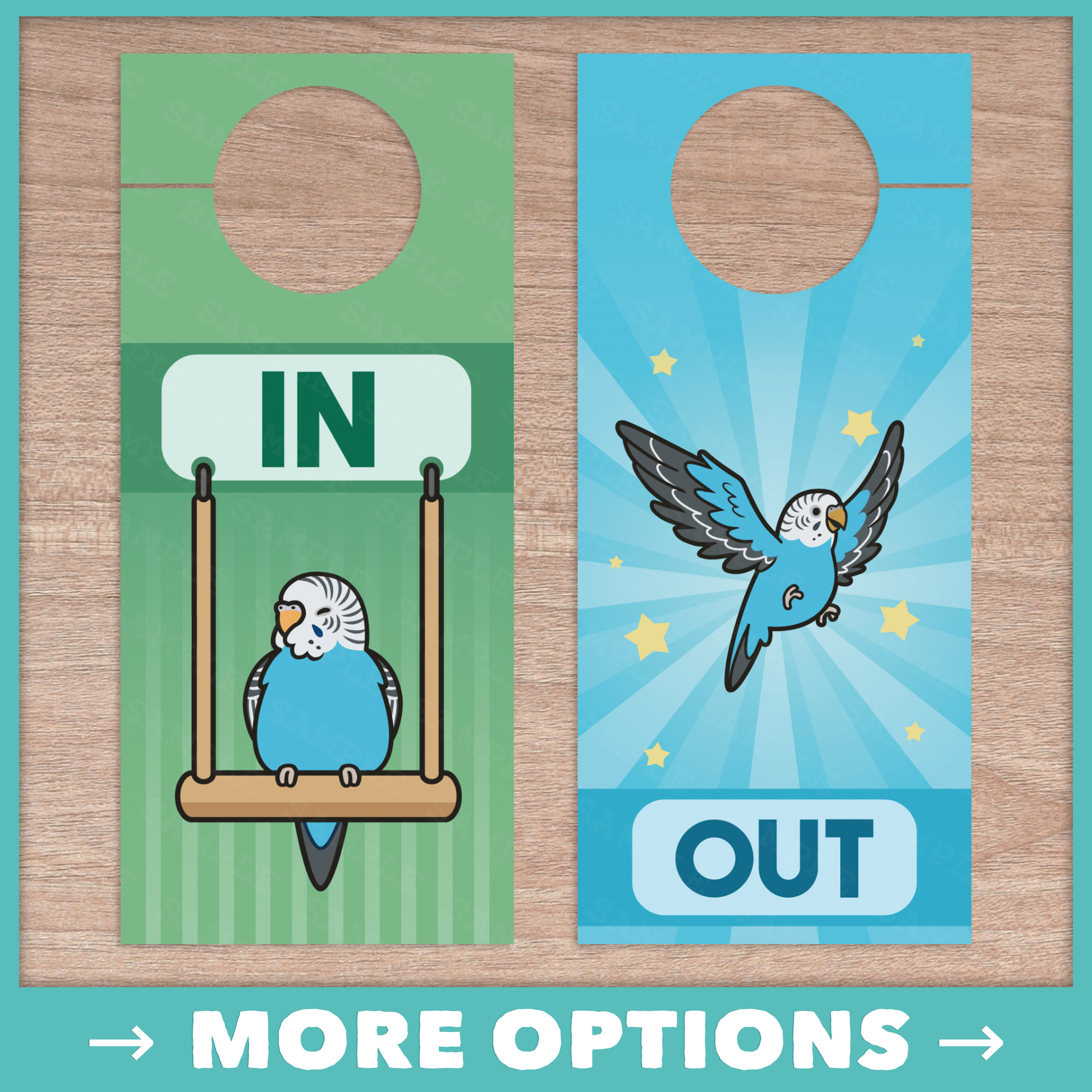 In/Out of Cage Door Hanger (Budgie) (2023 Version)