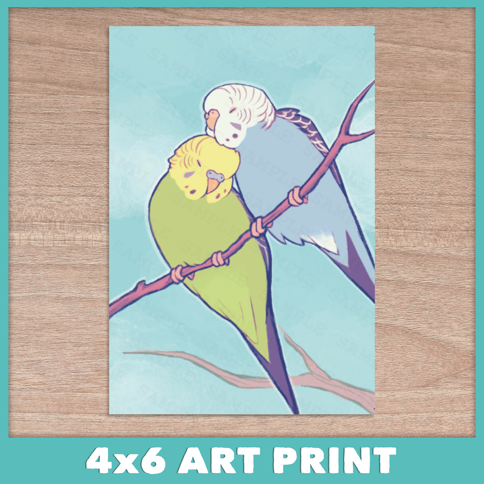 Budgie Buddies Postcard Print
