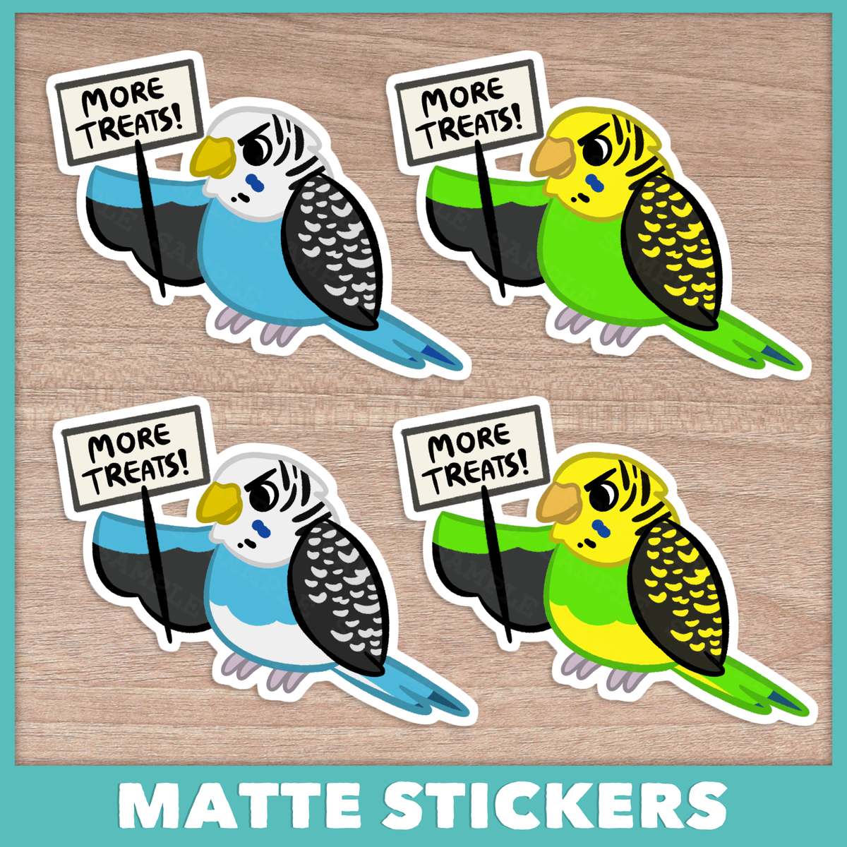 Budgie Protest Stickers