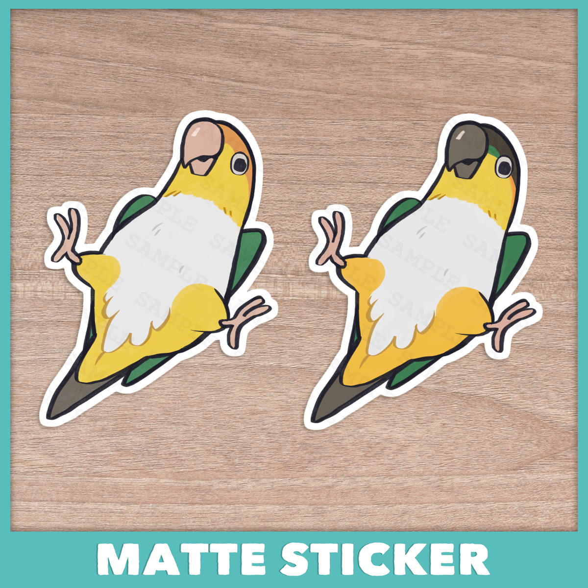 Upside Down Caique Stickers