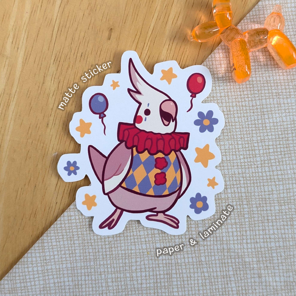 Clown Cockatiel Sticker