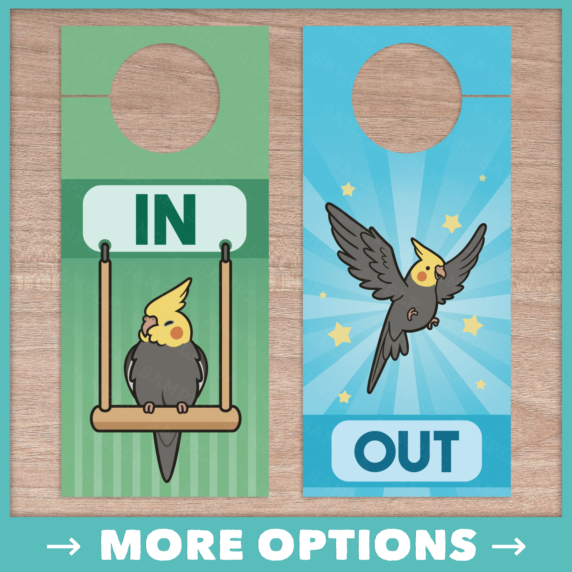 In/Out of Cage Door Hanger (Cockatiel) - 2023 Version