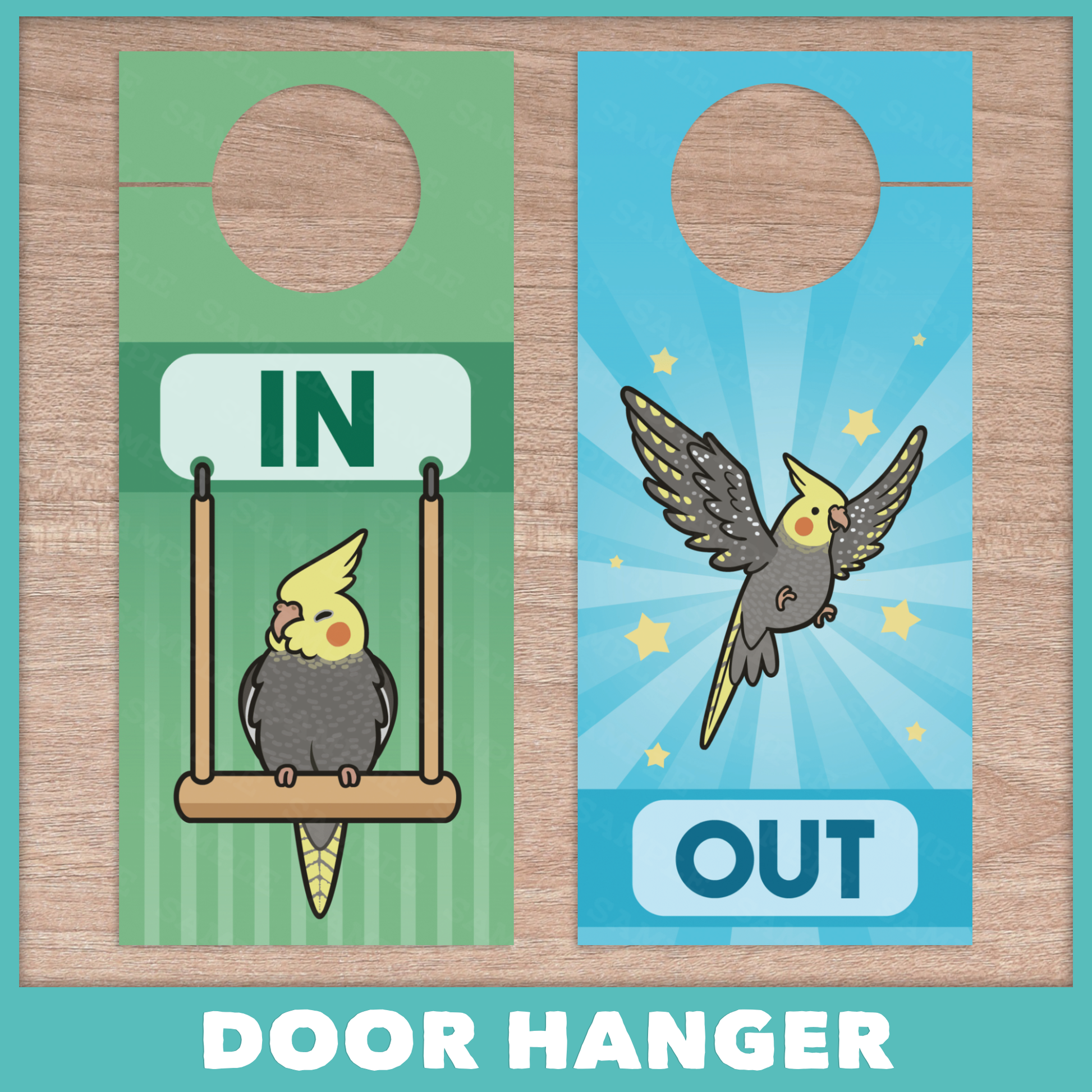 In/Out of Cage Door Hanger (Cockatiel) - 2023 Version