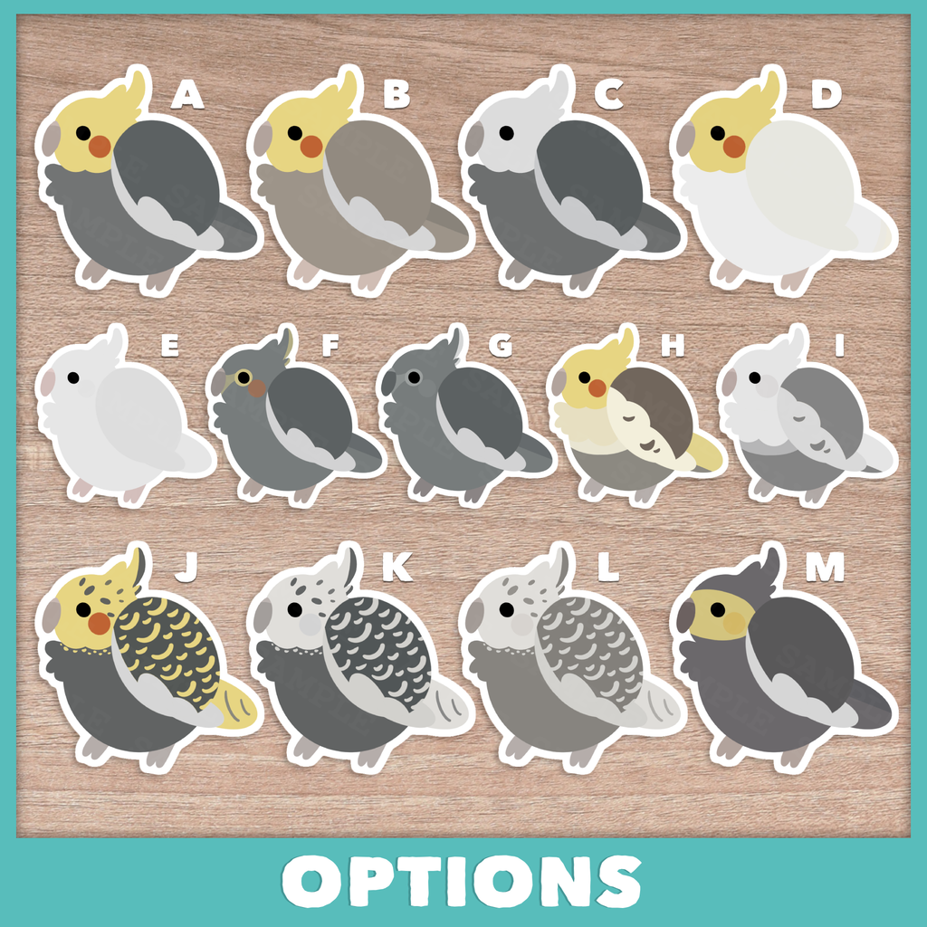 Cockatiel Fluffballs Stickers