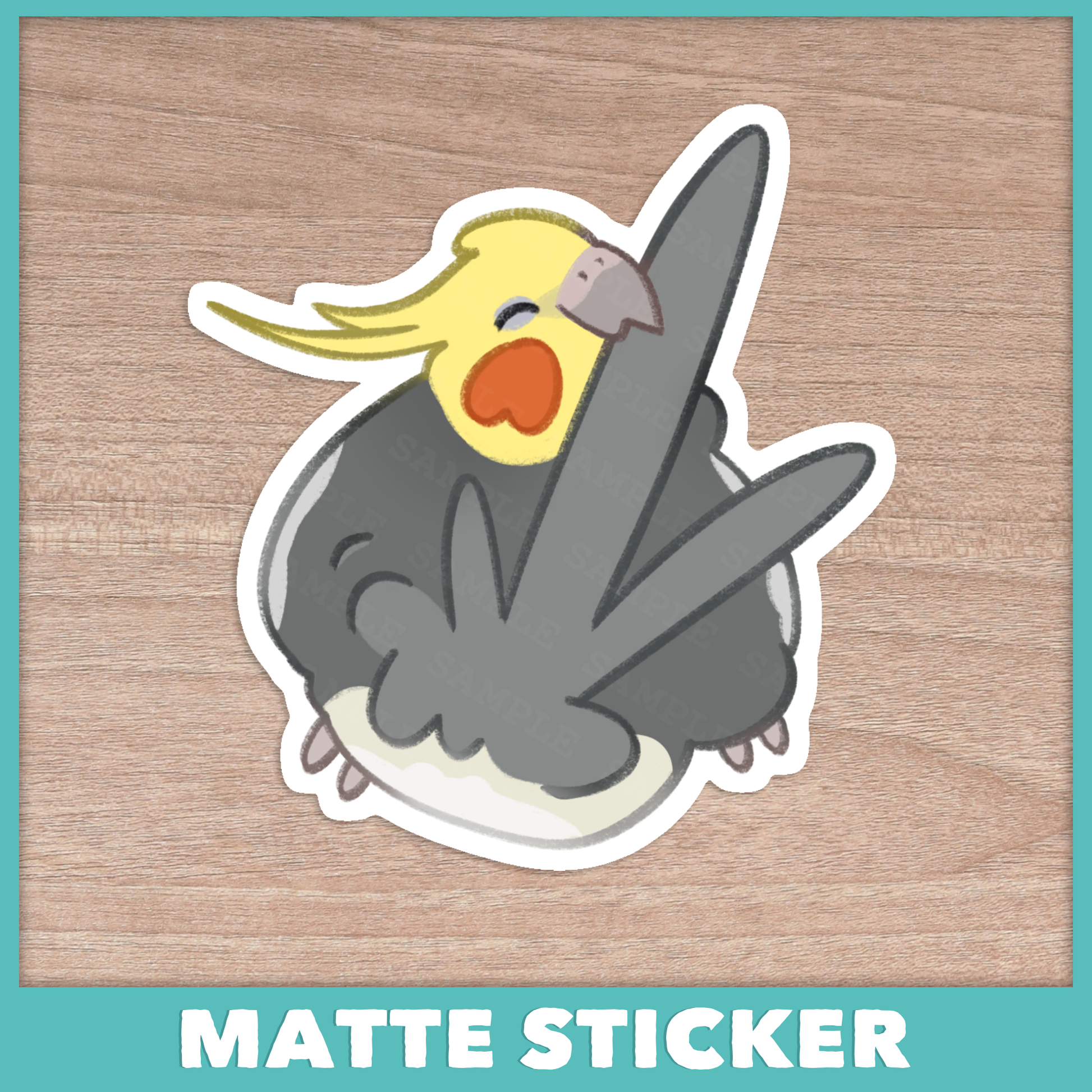 Cockatiel Tail Zip Sticker