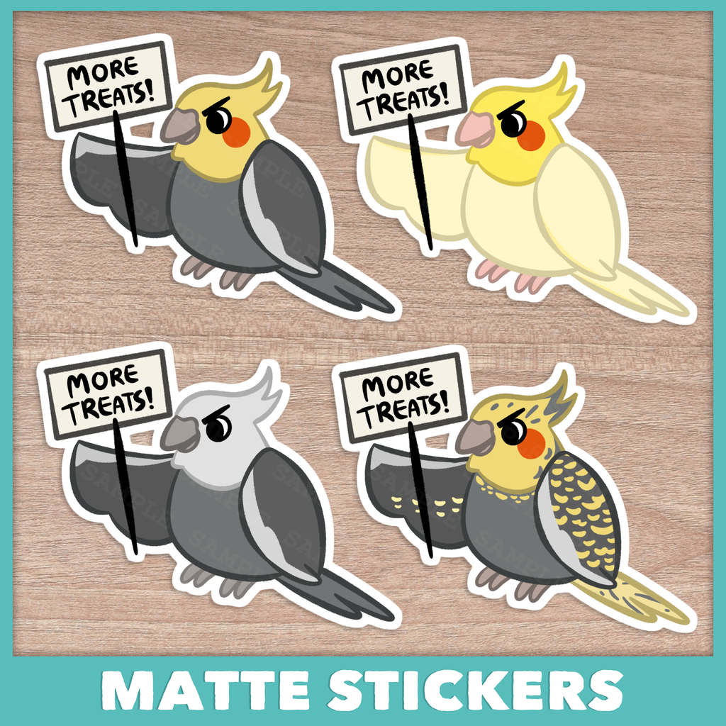 Cockatiel Protest Stickers