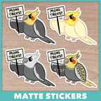 Cockatiel Protest Stickers