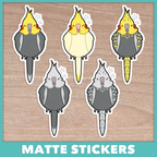 Cockatiel Yawn Stickers