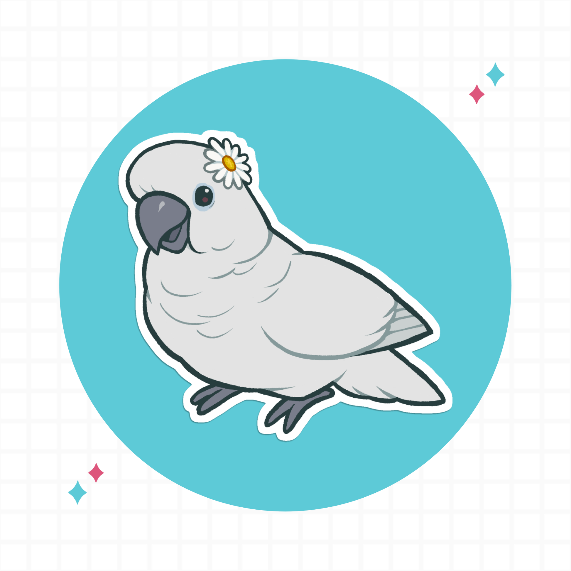 Daisy Cockatoo Sticker