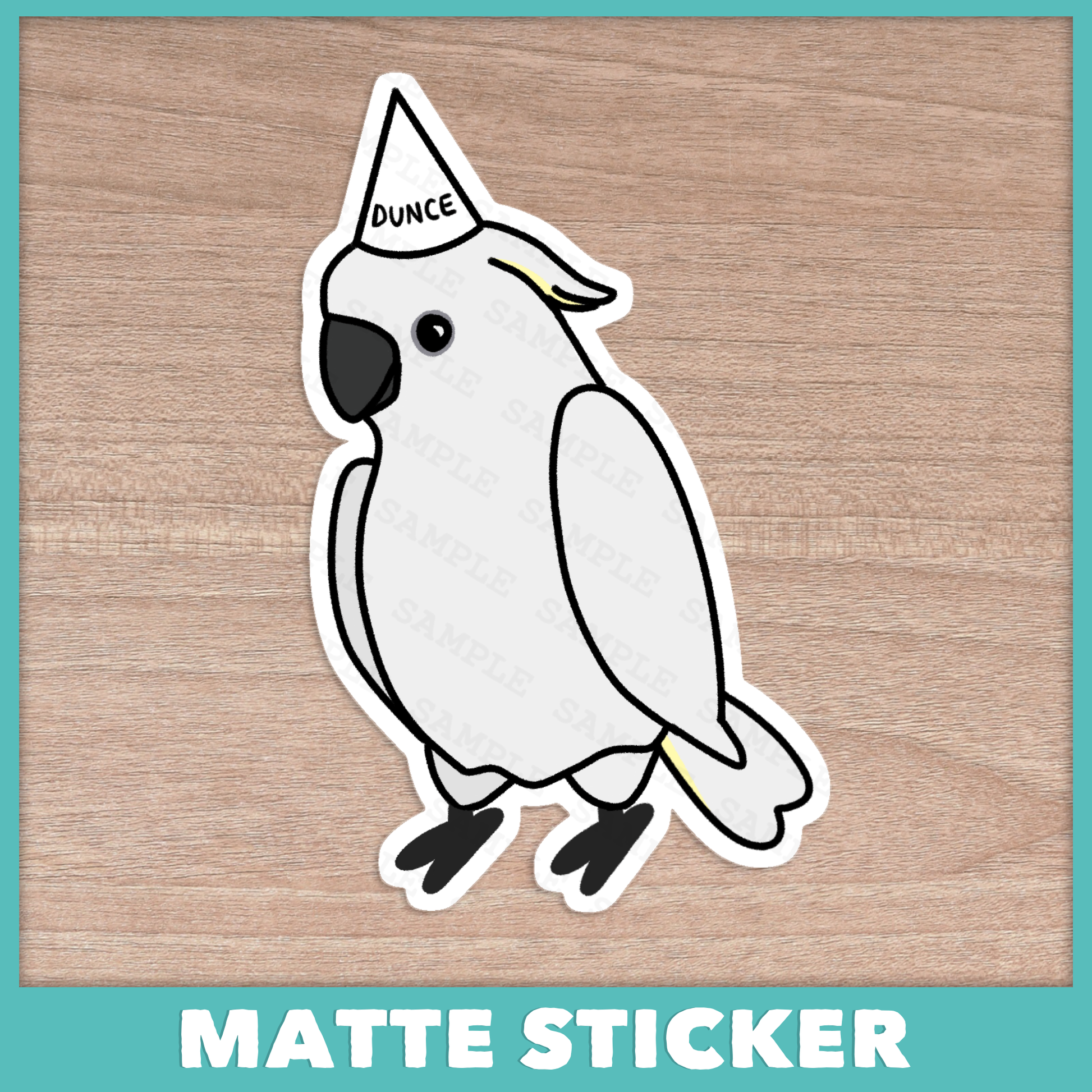 Cockatoo Dunce Sticker