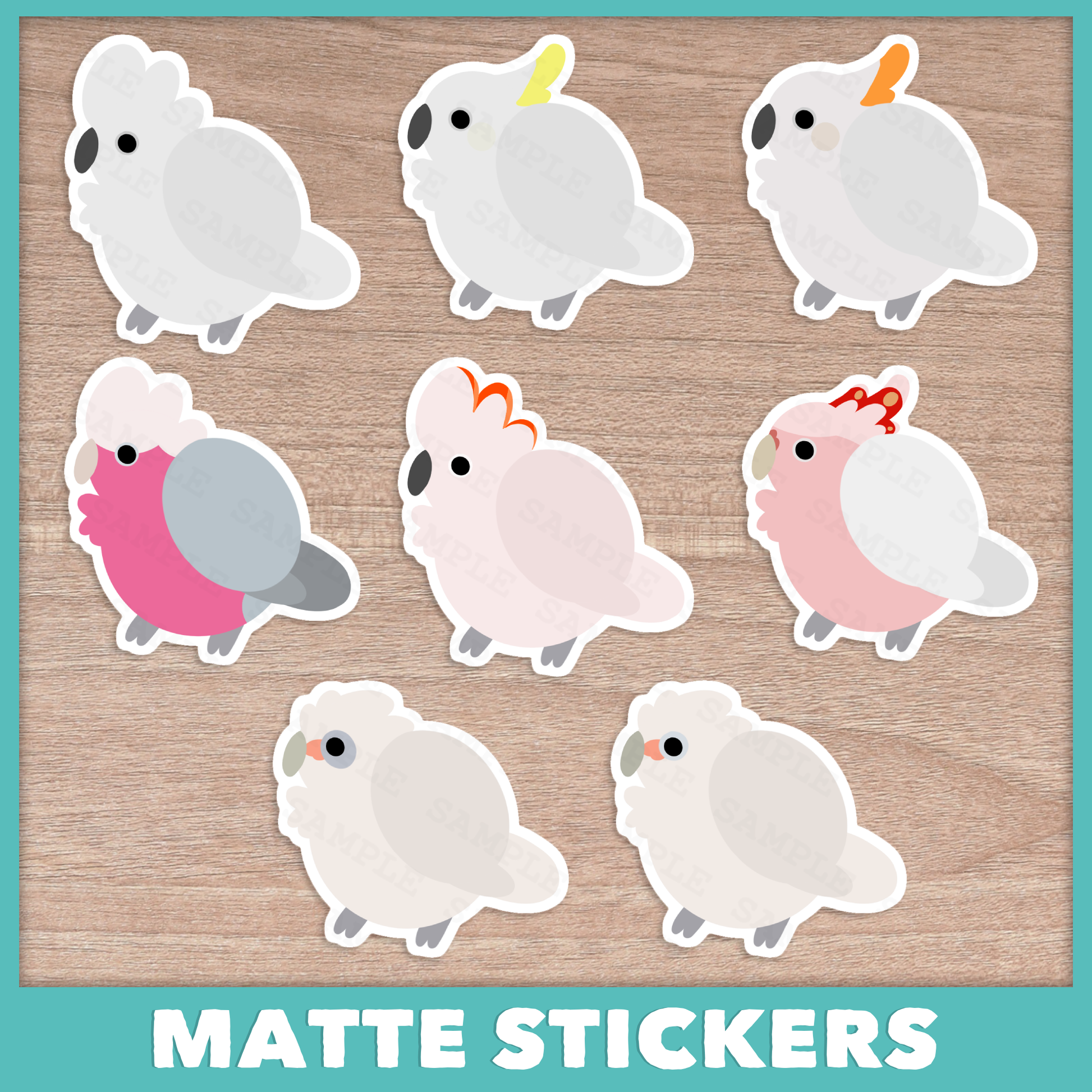 Cockatoo Fluffballs Stickers