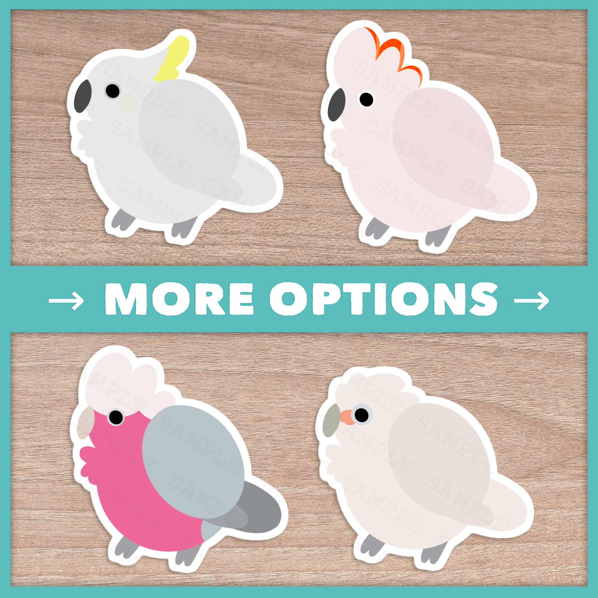 Cockatoo Fluffballs Stickers