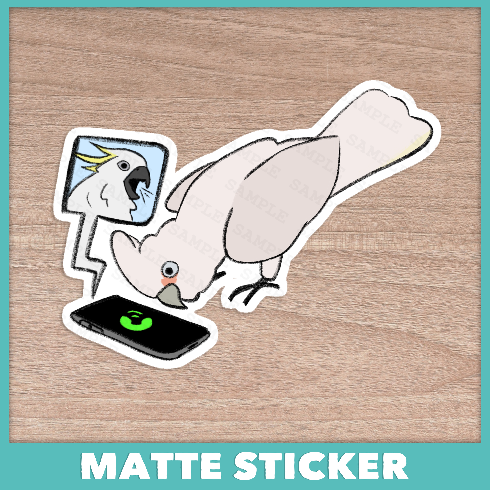 Cockatoo Phone Call Sticker