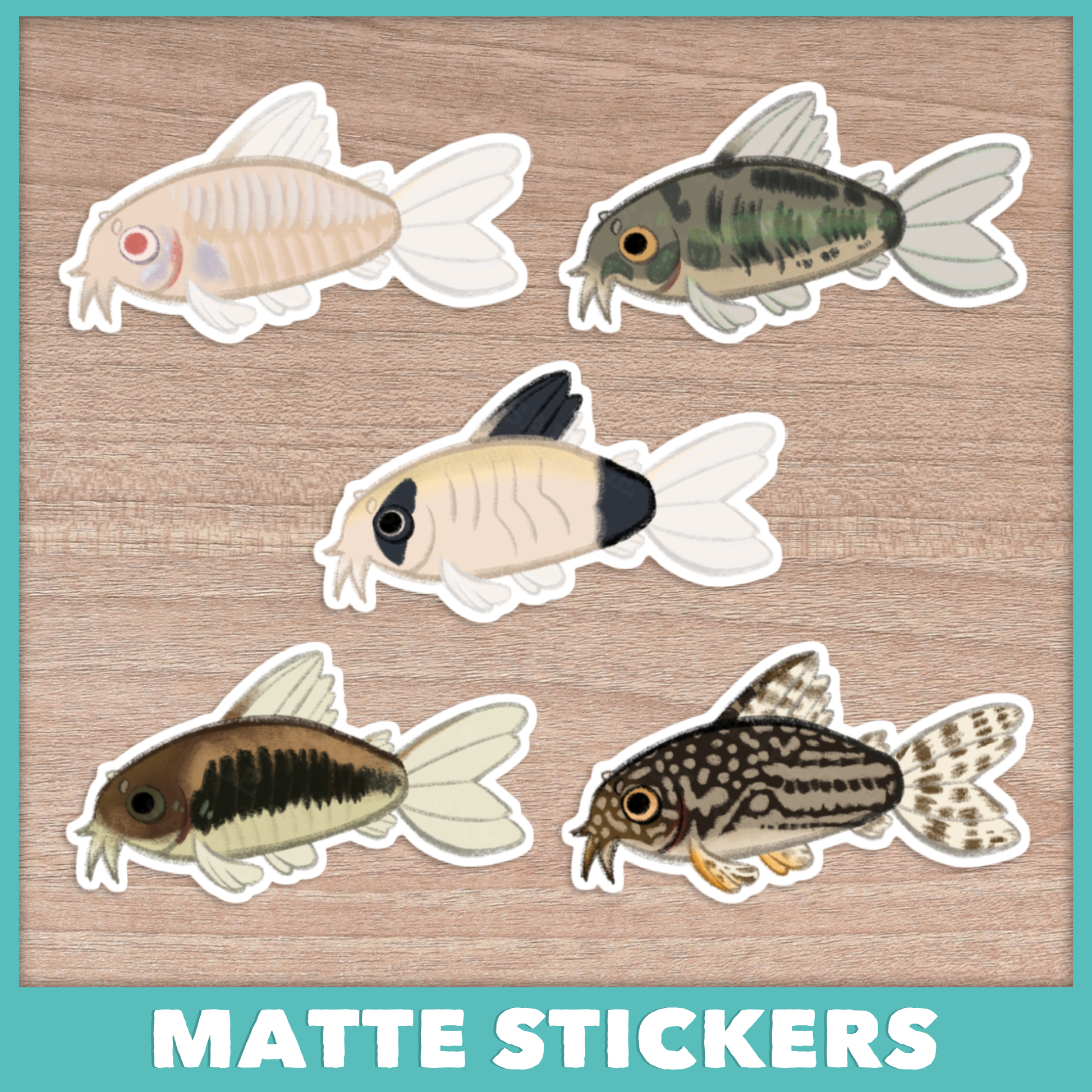 Corydoras Catfish Stickers
